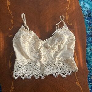 SOLD Lace Ivory Bralette Top